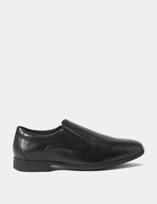 M&S Boys Leather Slip-on School Shoes (13 Small - 9 Large) - 4 LWDE - Black, Black