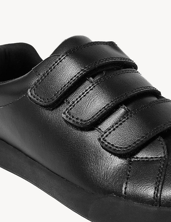 Kids' Leather Riptape School Shoes (13 Small- 9 Large) - BH