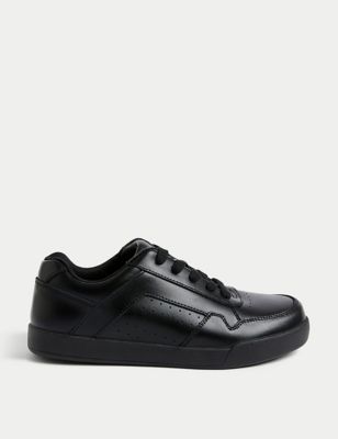 M&S Boys Leather Freshfeettm School Shoes (21/2 Large - 9 Large) - 3.5 LSTD - Black, Black