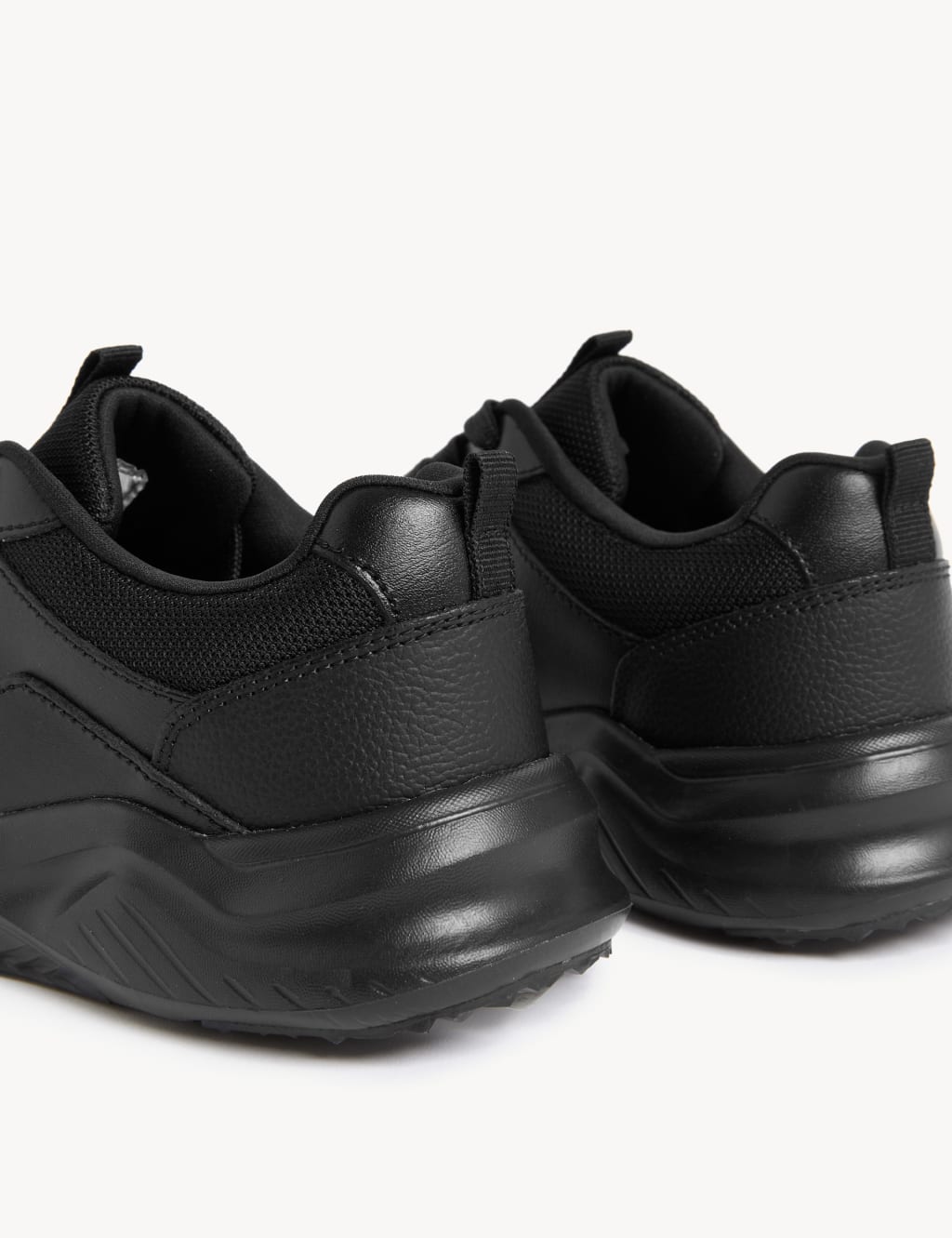 Kids' Leather Lace up School Trainer (3 Large - 9 Large) image 2