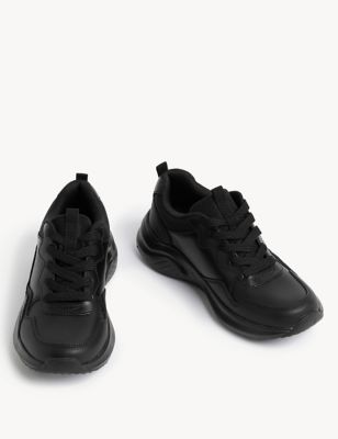 Kids' Leather Lace up School Trainer (3 Large - 9 Large)