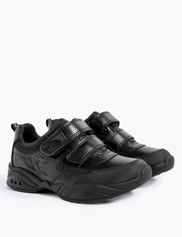 Kids’ Leather Flashing Lights School Shoes (8 Small - 1 Large)