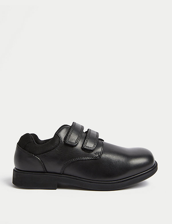 Kids’ Leather Riptape School Shoes (8 Small - 1 Large) - HK