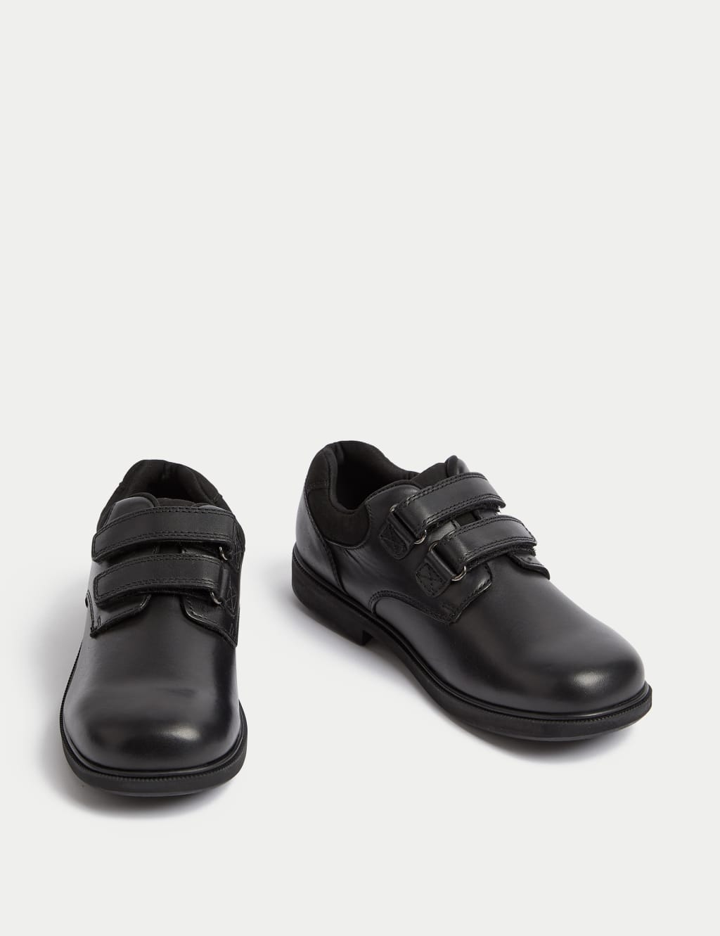 Kids’ Leather Riptape School Shoes (8 Small - 1 Large) image 2