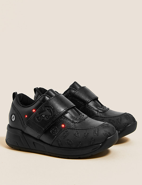 Kids' Leather Light-Up Spider-Man™ School Shoes (8 Small - 1 Large)