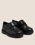 Kids' Leather Riptape School Shoes (8 Small - 1 Large)