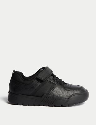 Accurist Boys' Textured Riptape School Shoes (8 Small - 2 Large) - 8.5 SSTD - Black, Black