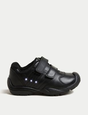 M&S Kid's Freshfeet Light-Up School Shoes (8 Small - 2 Large) - 8 SWDE - Black, Black