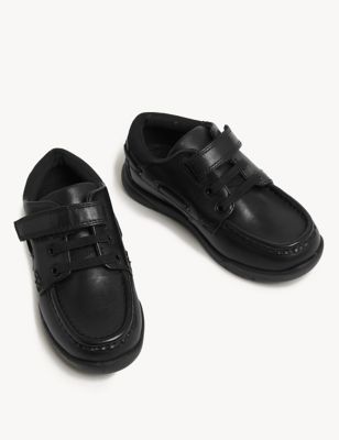 Kids' Leather Freshfeet™ Riptape School Shoes (8 Small - 2 Large)