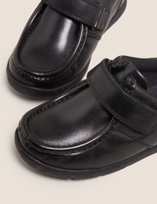 

Kinder-Schuhe aus Leder mit Klettverschluss für die Schule (25,5-33) - Black, Black