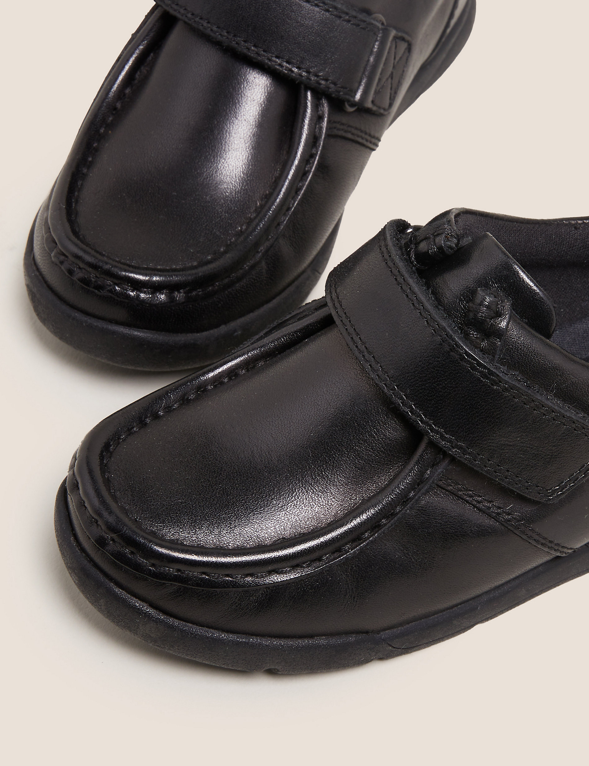 Chaussures enfants en cuir à bande auto-agrippante, idéales pour l’école (du 25,5 au 33)