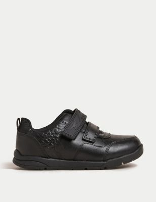 M&S Boys Leather Freshfeettm School Shoes (8 Small - 2 Large) - 1.5 LSTD - Black, Black