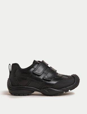 M&S Boys Leather Freshfeet School Shoes (8 Small - 2 Large) - 1.5 LSTD - Black, Black