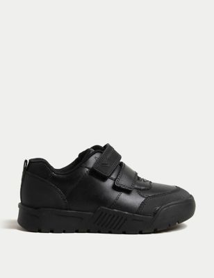 M&S Boys Leather Freshfeettm School Shoes (8 Small - 2 Large) - 12 SSTD - Black, Black