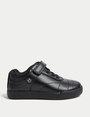 M&S Boys Leather Football School Shoes (8 Small - 2 Large) - 1.5 LSTD - Black, Black