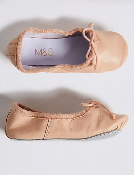 Kids' Leather Dance Ballet Shoes (5 Small - 4 Large) | M&S