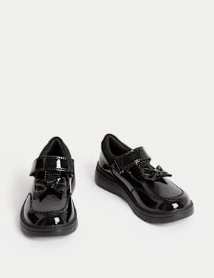 M&S Girls Kids' Leather T-Bar School Shoes (8 Small