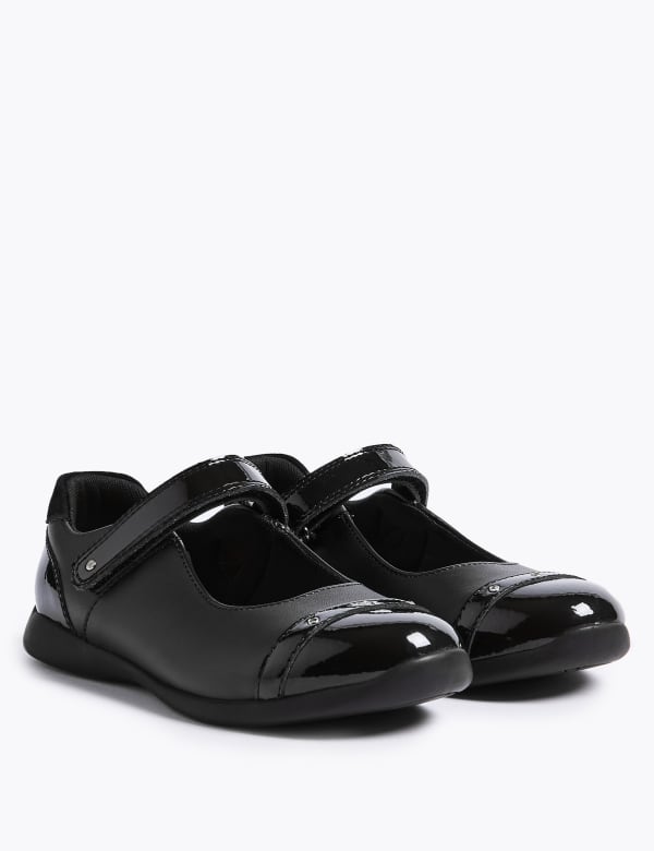 Kids’ Leather Diamante’ School Shoes (8 Small - 1 Large)