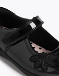 Zapatos escolares infantiles de piel de charol con tira en T (8 pequeño-1 grande)