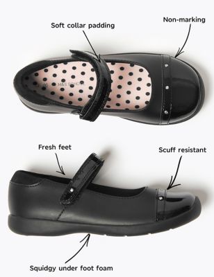 M&S Girls Kids' Leather Freshfeet  School Shoes (8 Small
