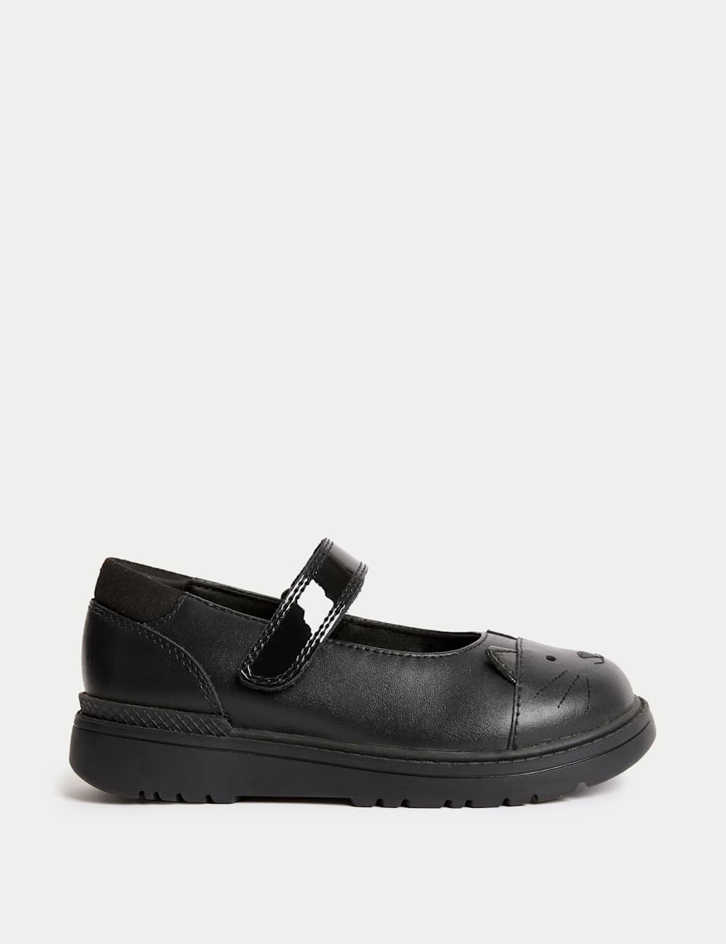 Kids' Leather Mary Jane Cat School Shoes (8 Small - 1 Large) image 2