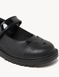 Kids' Leather Mary Jane Cat School Shoes (8 Small - 2 Large)