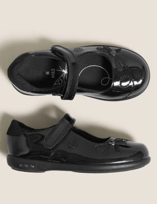 

M&S Collection Blinkende Schulschuhe für Kinder aus Leder (25,5-33) - Black, Black