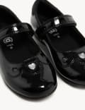Kids' Leather Riptape School Shoes (8 Small - 1 Large)