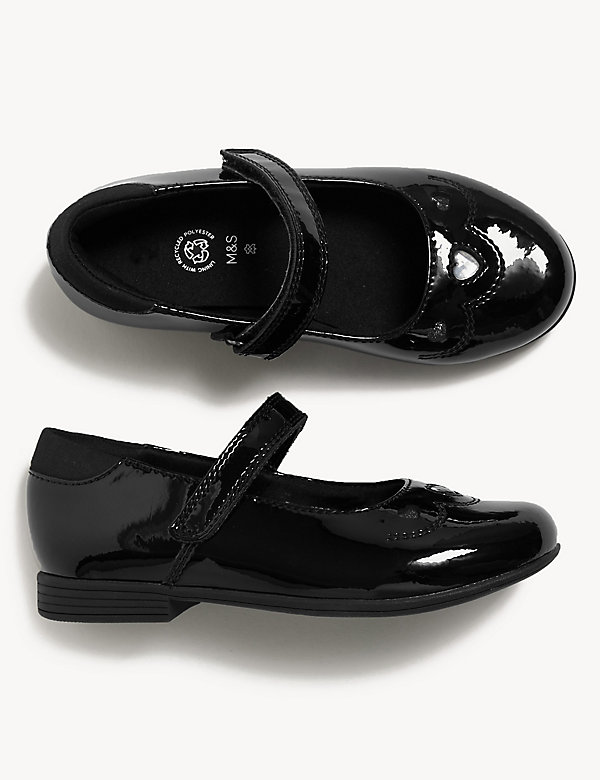 Kids' Leather Riptape School Shoes (8 Small - 1 Large) - FJ