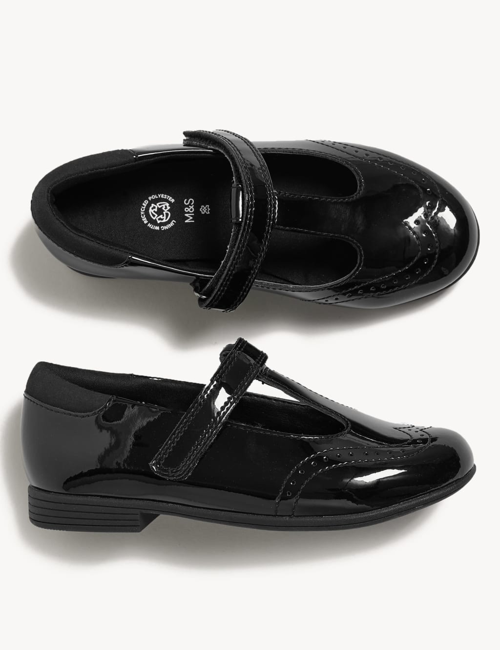 Kids' Leather Freshfeet™ T Bar School Shoes (8 Small - 1 Large) image 5