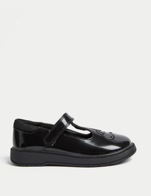 M&S Girls Leather Freshfeettm Unicorn School Shoes (8 Small - 2 Large) - 1 LSTD - Black, Black