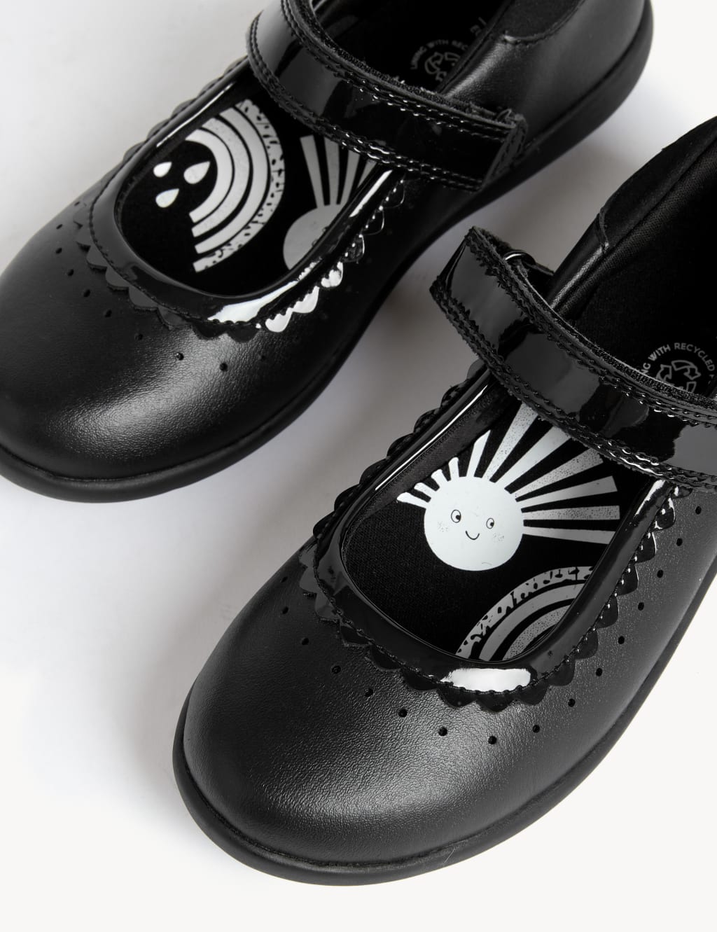 Kids' Leather Riptape School Shoes (8 Small - 2 Large) image 2