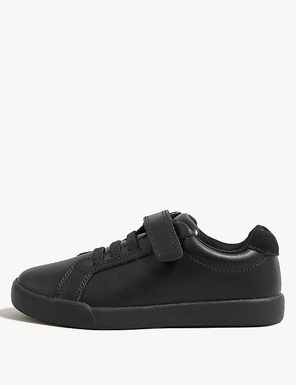 Kids' Leather Riptape School Shoes (8 Small-1 Large) - QA