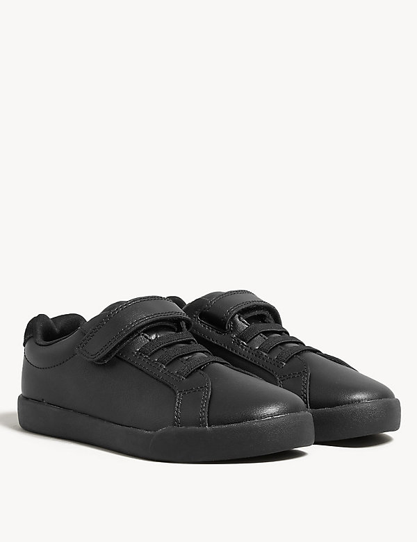 Kids' Leather Riptape School Shoes (8 Small-1 Large) - QA
