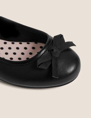 M&S Girls Kids' Leather Ballet Pumps (13 Small