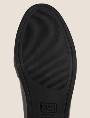 

M&S Collection Mocasines infantiles de piel de charol sin cordones (13 pequeño-7 grande) - Black, Black
