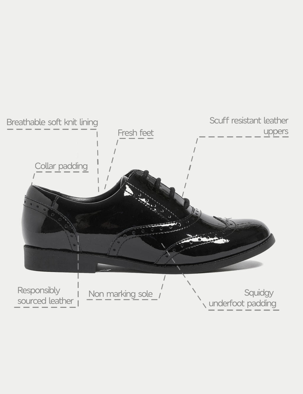 Kids' Leather Freshfeet™ School Shoes (13 Small - 7 Large) image 4