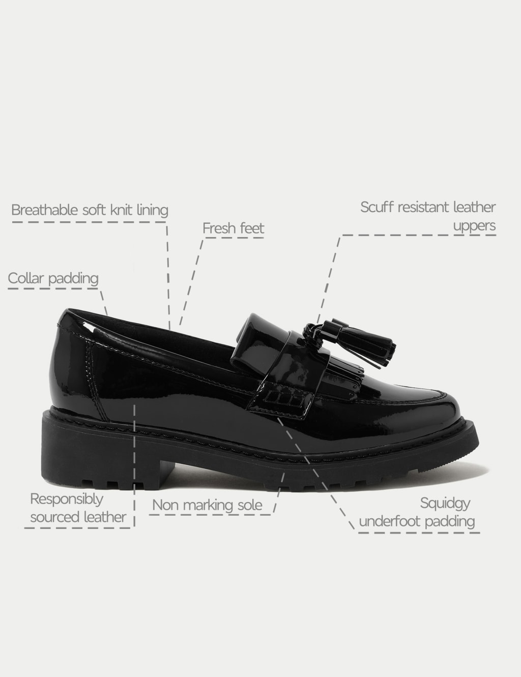 Kids' Leather Slip-on School Shoes (13 Small - 7 Large) image 6