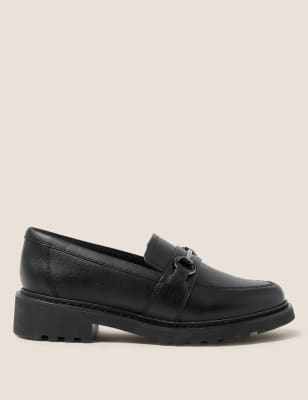 

M&S Collection Zapatos infantiles escolares de piel sin cordones (13 pequeño- 7 grande) - Black, Black