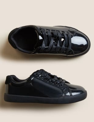 

M&S Collection Zapatillas de deporte infantiles de piel Freshfeet™ (13 pequeño-9 grande) - Black, Black