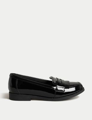 M&S Girls Leather Freshfeettm School Shoes (13 Small - 9 Large) - 7 LSTD - Black, Black