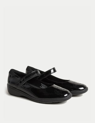 

Girls M&S Collection Kids' Patent Leather School Shoes (13 Small - 9 Large) - Black, Black