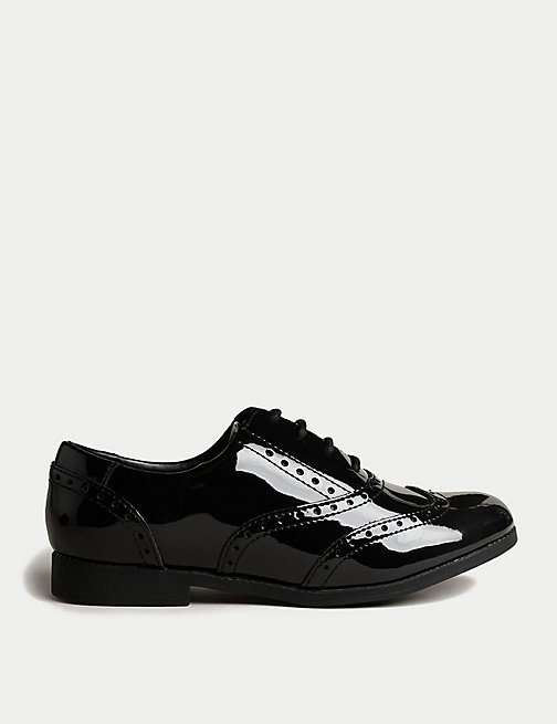 Marks And Spencer Girls M&S Collection Kids' Leather Freshfeet Lace School Shoes - Black