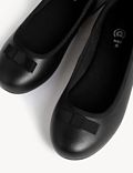 Zapatos infantiles escolares de piel con lazo estilo bailarina (13&nbsp;pequeño-7&nbsp;grande)