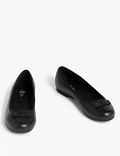 أحذية مدرسية باليرينا للأطفال من الجلد مزيّنة بعقدة (13 صغير - 7 كبير)