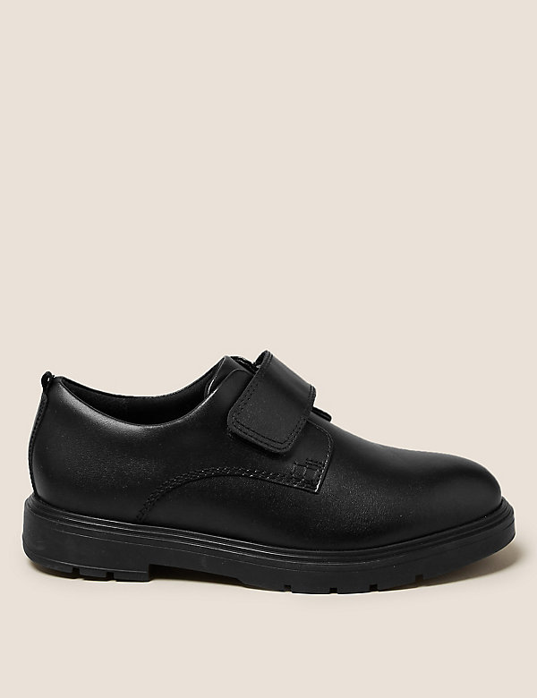 Kids' Leather Riptape School Shoes (13 Small-9 Large) - TT