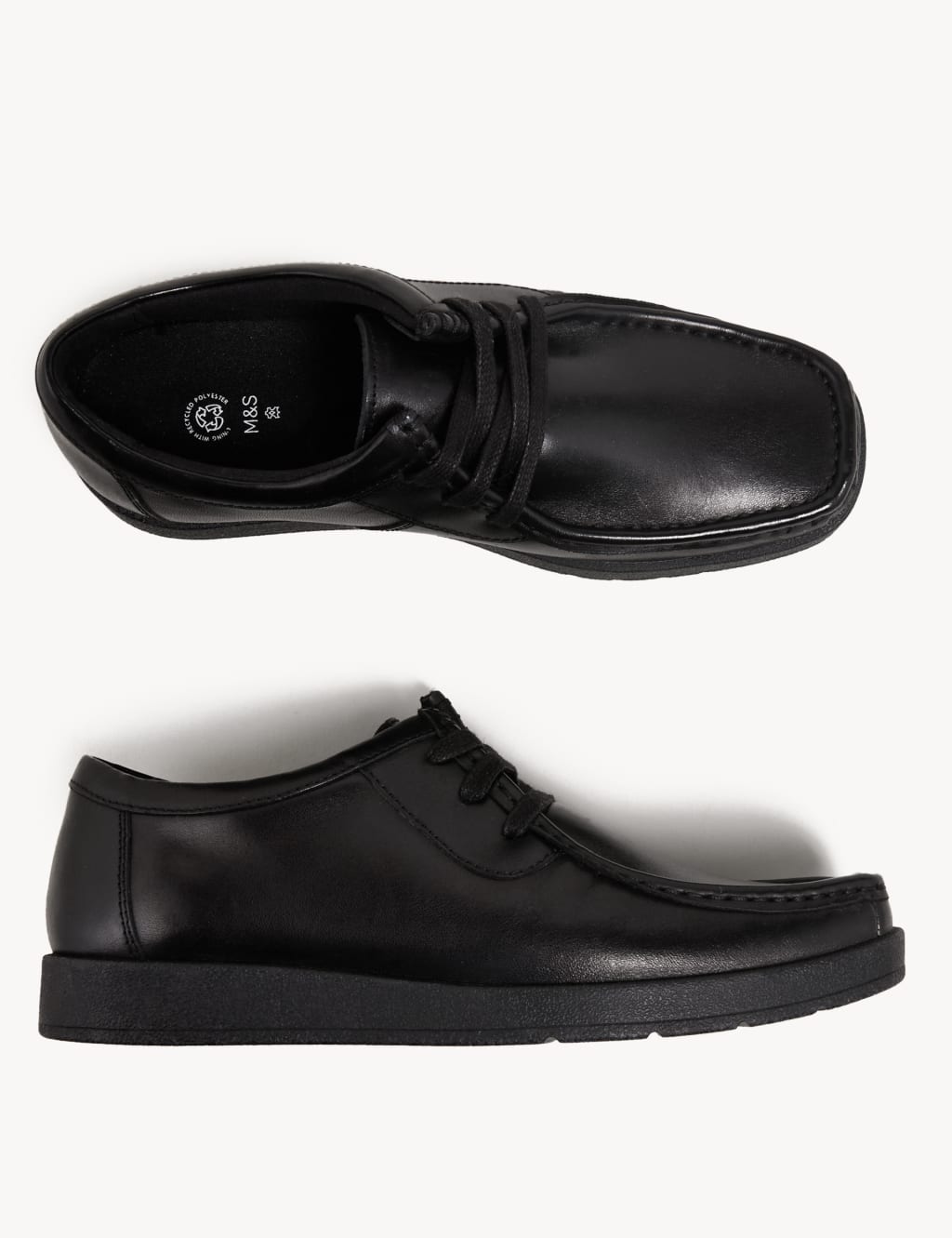 Kids' Leather Lace School Shoes (13 Small - 9 Large) image 3