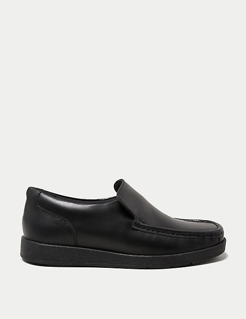 Marks And Spencer Boys M&S Collection Kids' Leather Slip-on Loafer School Shoes (13 Small - 9 Large) - Black, Black