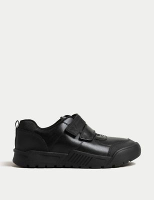 M&S Boys Leather Freshfeet School Shoes (13 Small - 9 Large) - 3 LSTD - Black, Black