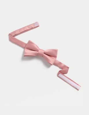M&S Boy's Kid's Plain Bow Tie - M-L - Dusty Pink, Dusty Pink